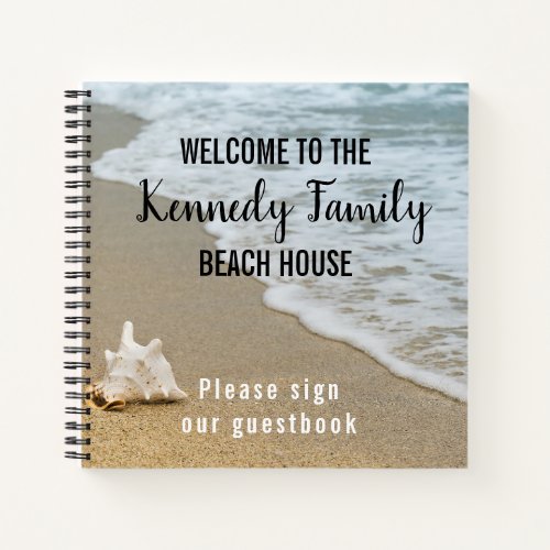Coastal Family Beach House Welcome Guest Book