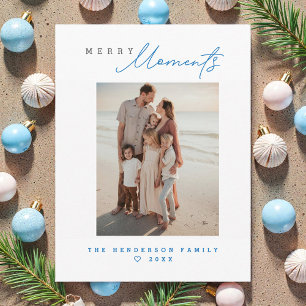 Coastal Family Beach vacation Custom Holiday Photo Card