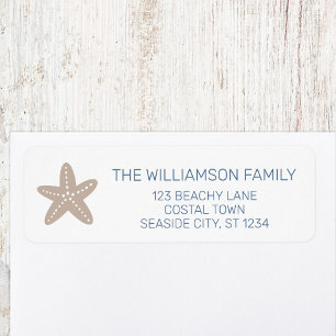Coastal Family Starfish Minimal Return Address Label