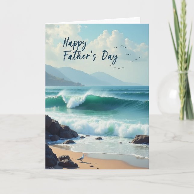 Coastal Fathers Day Wave Card (Front)