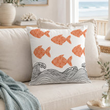 Coastal Fish Wave Decorative
