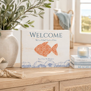 Coastal Fish Welcome Guest House Sign