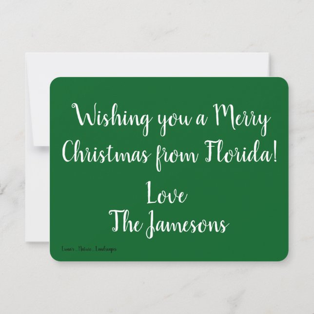 Coastal Florida Christmas Ocean Photo Invitation (Back)