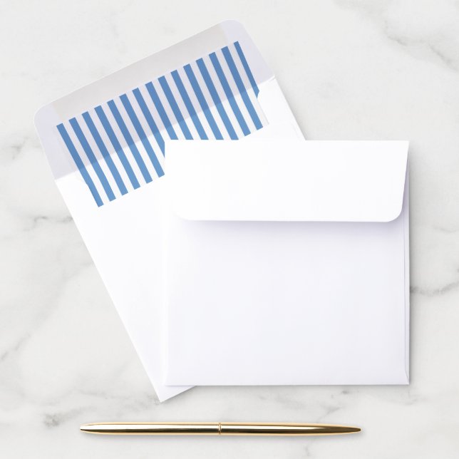 Coastal French Blue and White Stripe Envelope Liner (Desk)