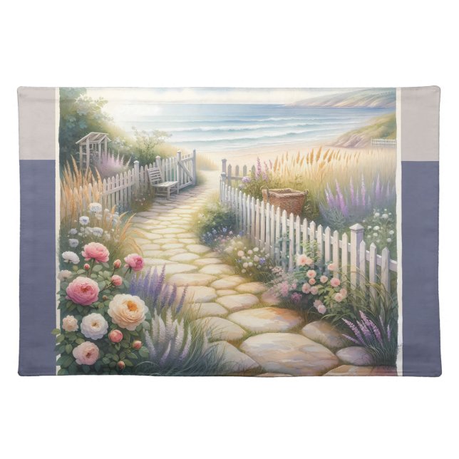 Coastal Garden Bliss Collection Cloth Placemat (Front)