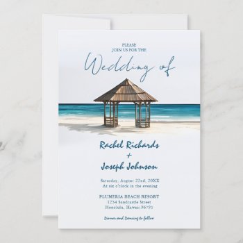 Coastal Gazebo Beach Wedding Invitations by Trifecta_Designs at Zazzle