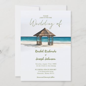 Coastal Gazebo Beach Wedding Invitations by Trifecta_Designs at Zazzle