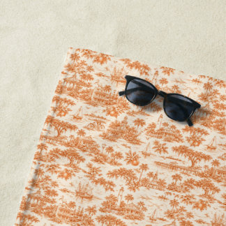 Coastal Georgia Toile Beach Towel