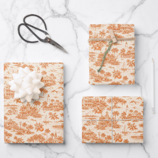 Coastal Georgia Toile Wrapping Paper Sheets