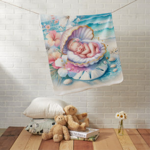 Coastal Girl's Baby Shower  Blanket