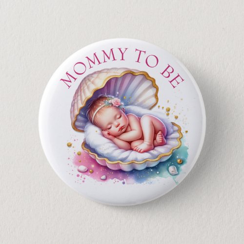 Coastal Girls Baby Shower Mommy to be Button