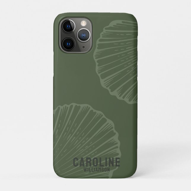 Coastal granddaughter olive green seashell Case-Mate iPhone case (Back)