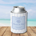 Coastal Grandma Beach Bach Bachelorette Weekend Can Cooler<br><div class="desc">Introducing the perfect accessory for your beach bachelorette bash - the "Coastal Grandma" can coolers! These trendy coolers come in a refreshing light blue and white color scheme, complete with a charming vintage floral and shell design, embodying the essence of seaside fun. Keep your drinks cold in style while soaking...</div>