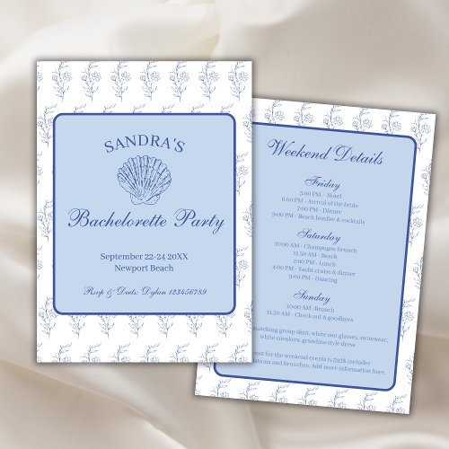 Coastal Grandma Beach Bach Bachelorette Weekend Invitation