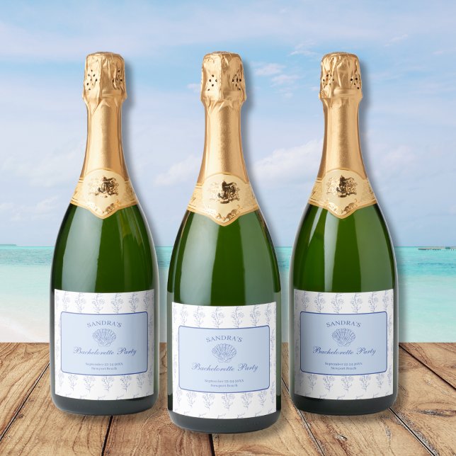 Coastal Grandma Beach Bach Bachelorette Weekend Sparkling Wine Label (Coastal Grandma Beach Bach Bachelorette Weekend Sparkling Wine Label)