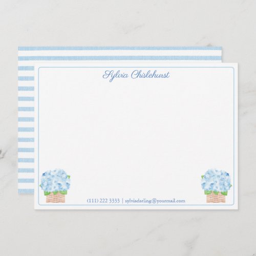 Coastal Grandma Blue Hydrangeas A Note From Thank You Card