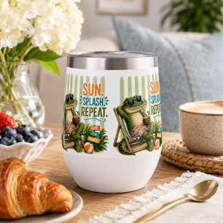 Coastal grandma gator pool day summer thermal wine tumbler