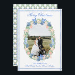 Coastal Grandmillennial Christmas Seashell 3 Photo Holiday Card<br><div class="desc">Watercolor Coastal Grandmillennial Christmas Seashell Three Photos Holiday Card. This beautiful Christmas Photo Card features watercolor Christmas garland with white bows as a frame for one photo. Back of invitation is Christmas Stockings with Christmas garland and bows. It is perfect if you are looking for classic, southern, grandmillenial Christmas photo...</div>