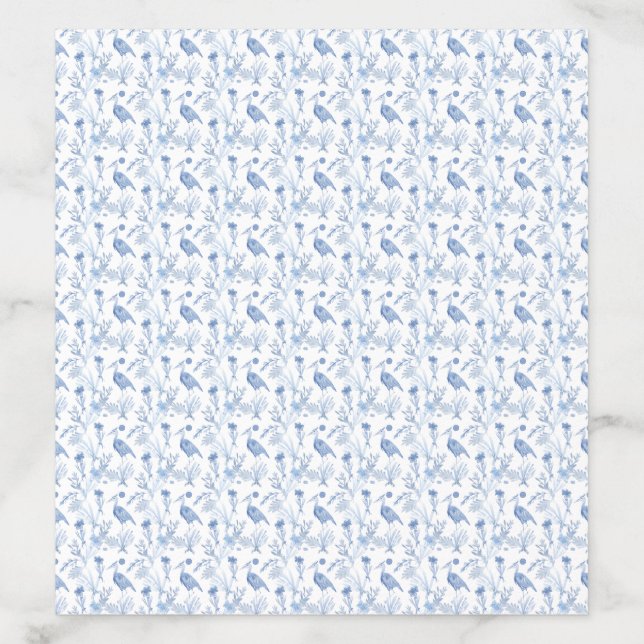 Coastal Grandmother Blue Toile Chinoiserie  Envelope Liner (Design)