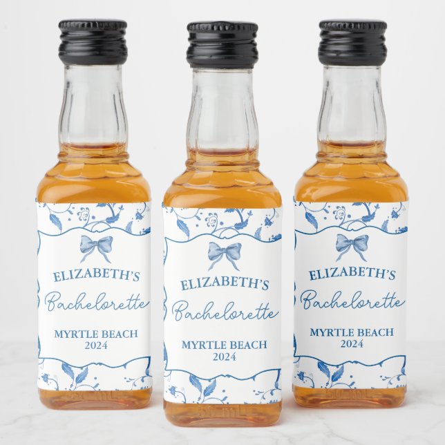 Coastal Grandmother Personalized Bachelorette Mini Liquor Bottle Label (Bottles)