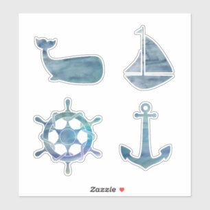 Coastal Graphics Whale Painting Nautical Sticker