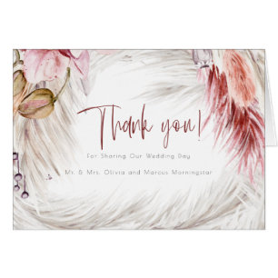 Coastal Grasses Burgundy Pink Ivory Pampas Grass Cards