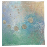Coastal Grunge | Blue and Green Watercolor Gold