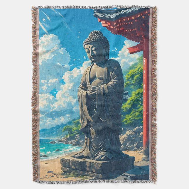 Coastal Guardian Throw Blanket (Front Vertical)