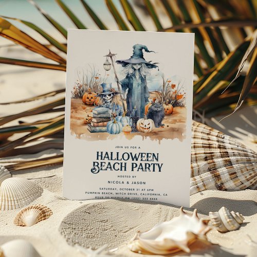 Coastal Halloween Beach Party Invitation