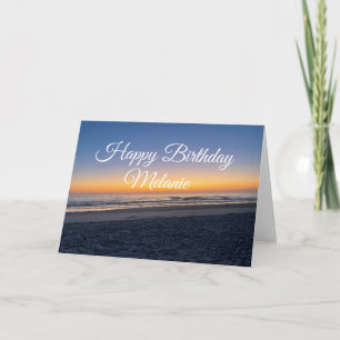 Coastal Happy Birthday Sunset Beach  Card