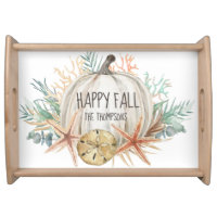Coastal Happy Fall Pumpkin Seashells