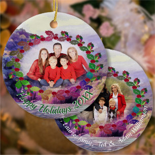 Coastal Happy Holidays 1620 Ceramic Ornament