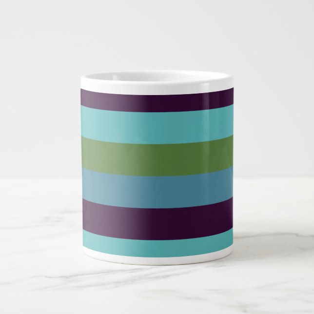 Coastal harmony stripes giant coffee mug (Front)