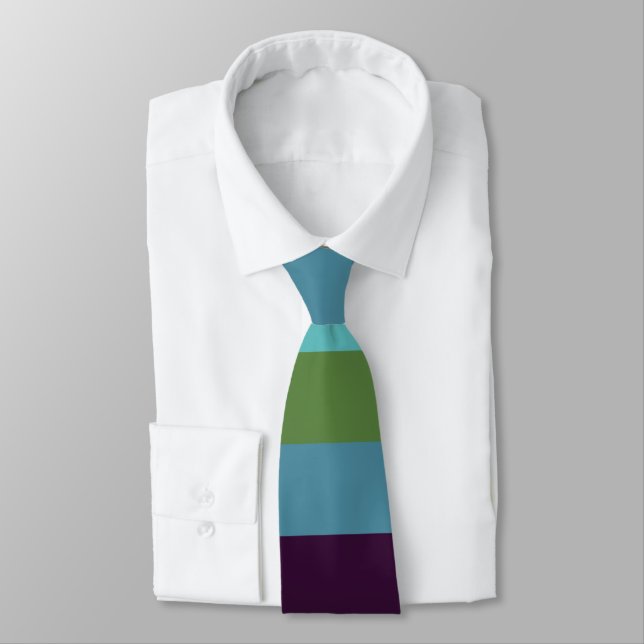 Coastal harmony stripes neck tie (Tied)