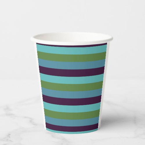 Coastal harmony stripes paper cups