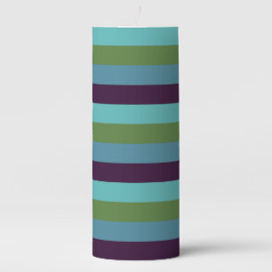 Coastal harmony stripes pillar candle