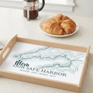 Coastal Heritage Mom Safe Harbor Topographic Map Serving Tray
