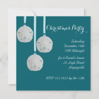 Coastal Holiday House Party Teal Invitation