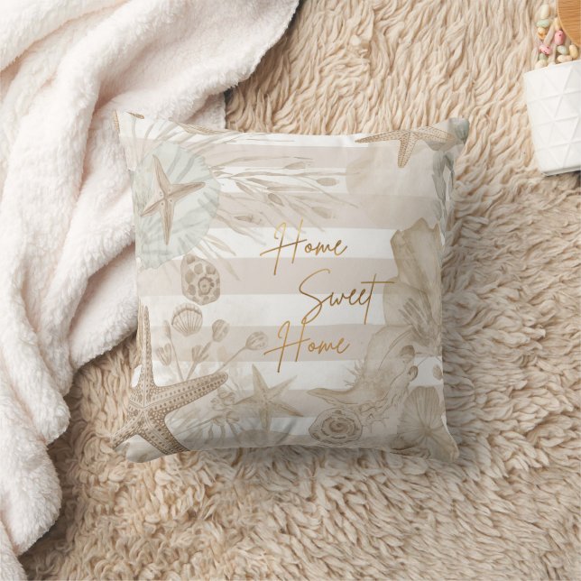 Coastal Home Sweet Home Throw Pillow Design (Blanket)