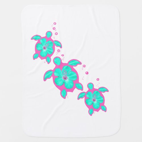 Coastal Honu Hawaiian Turtles Baby Blanket