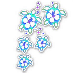 Coastal Honu Hawaiian Turtles Sticker