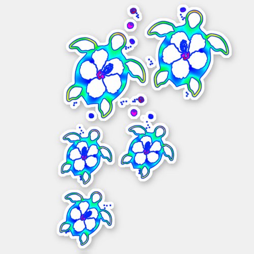 Coastal Honu Hawaiian Turtles Sticker