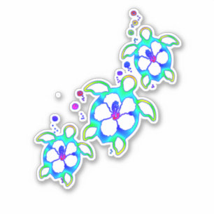 Coastal Honu Hawaiian Turtles Sticker