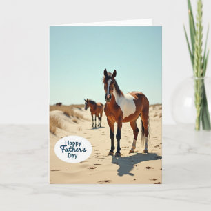 Coastal Horses Fathers Day Card
