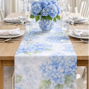Coastal Hydrangea Table Runner for Elegant Decor