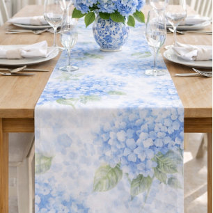 Coastal Hydrangea Table Runner for Elegant Enterta