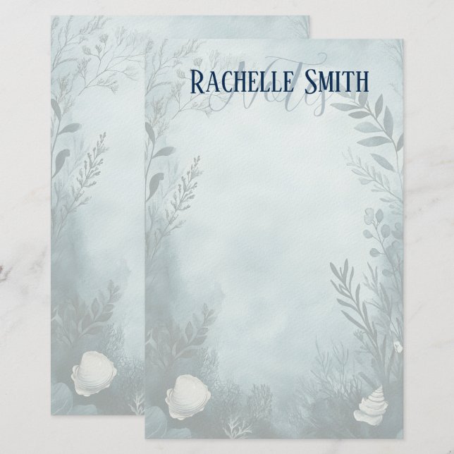 Coastal‑Inspired Personalized Stationery (Front/Back)