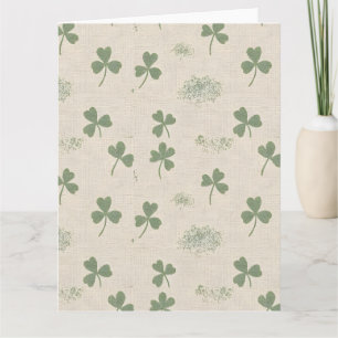 Coastal Irish Linen Shamrock St. Patrick's Day Gre Card