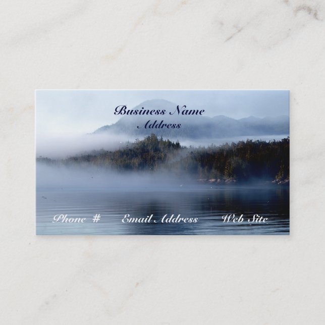 Coastal Island Fog Scenic Business Cards (Front)
