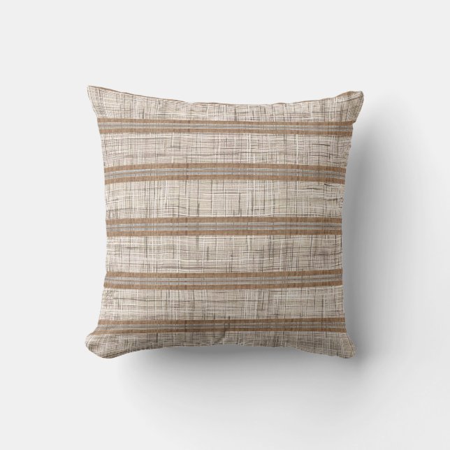 Coastal Island Linen Seaside Throw Pillow (Front)